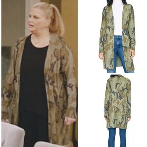 Nwt Sanctuary Lenox Camouflage Midi Cardigan Knit Ribbed Hem Long Sweater Camo